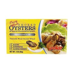 Fancy Whole Smoked Oysters – 3 oz Cans (Pack of 12) | Wood-Smoked, Gluten-Free,