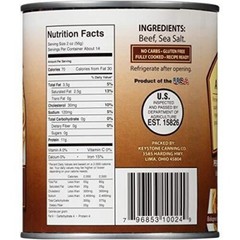 2 Can- Keystone Meats All Natural Ground Beef Fully Cooked 28oz No Preservatives