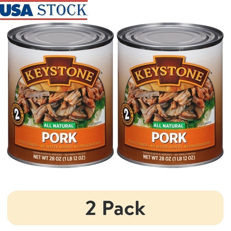 All Natural Canned Pork Fully Cooked High Protein Gluten Free Quick Meal Prep US