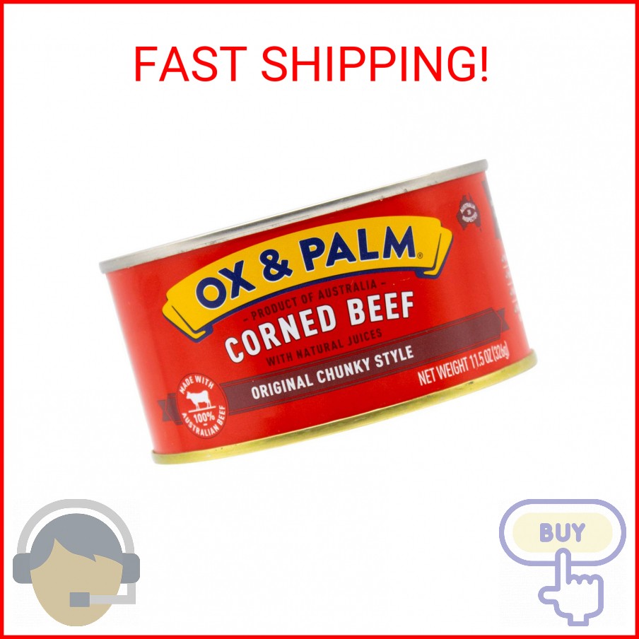 Ox & Palm Corned Beef, Original Chunky Style, 11.5 Ounce (Pack of 1)