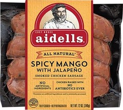 Aidells Spicy Mango Chicken Sausage 12 Oz (4 Pack)