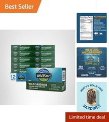 Sustainably Sourced Wild Sardines in EVOO – Protein Rich Snack, Pack of 12