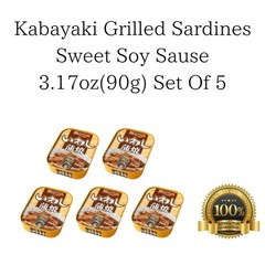 Kabayaki Grilled Sardines Sweet Soy Sause 3.17oz(90g) Set Of 5 Wild Caught Sa…