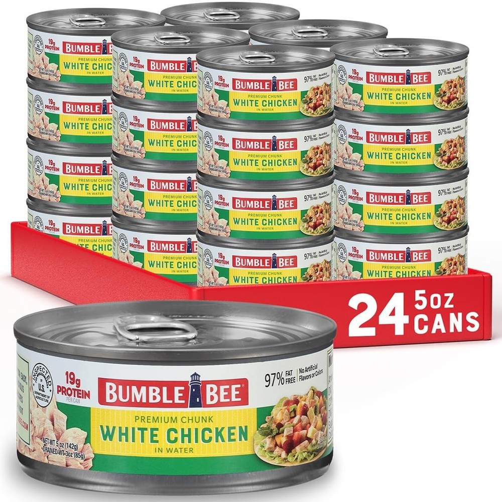 Bumble Bee Premium White Chicken Breast with Rib Meat in Water 19g Protein p…
