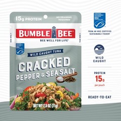Cracked Pepper & Sea Salt Seasoned Tuna Pouch – Wild Caught and Ready to Eat …