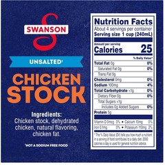 Swanson Unsalted Chicken Stock, 32 Oz Carton (Pack of 12)
