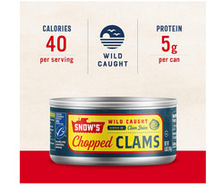 Snow’s Wild Caught Chopped Clams Canned, 6.5 oz Can (Pack of 12)