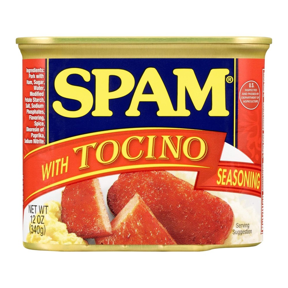 Spam Luncheon Meat Canned Pork With Tocino Seasoning 12 Ounce Pack