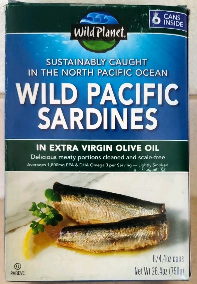 Wild Planet Wild Pacific Sardines in Extra Virgin Olive Oil 4.4 Ounce (6 Count)