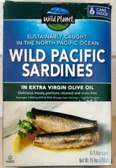 Wild Planet Wild Pacific Sardines in Extra Virgin Olive Oil 4.4 Ounce (6 Count)