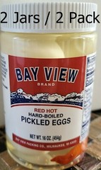 Pickled Red Hot Hard Boiled Eggs 2 Pack Keto Bay View Packing Free Ship