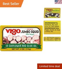 Versatile 4 Ounce Canned Jumbo Squid in Sunflower Oil – Perfect for Recipes