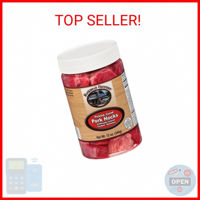 Backroad Country Fully Cooked Boneless USA Made Pickled Cured Pork Hocks, 12 oz