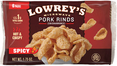 Lowreys Bacon Curls Microwave Pork Rinds Chicharrones Hot & Spicy 1.75 Ounces