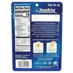 Chunk Light Tuna in Water – 2.6oz Pouch (12 Pack), Wild Caught, Gluten Free
