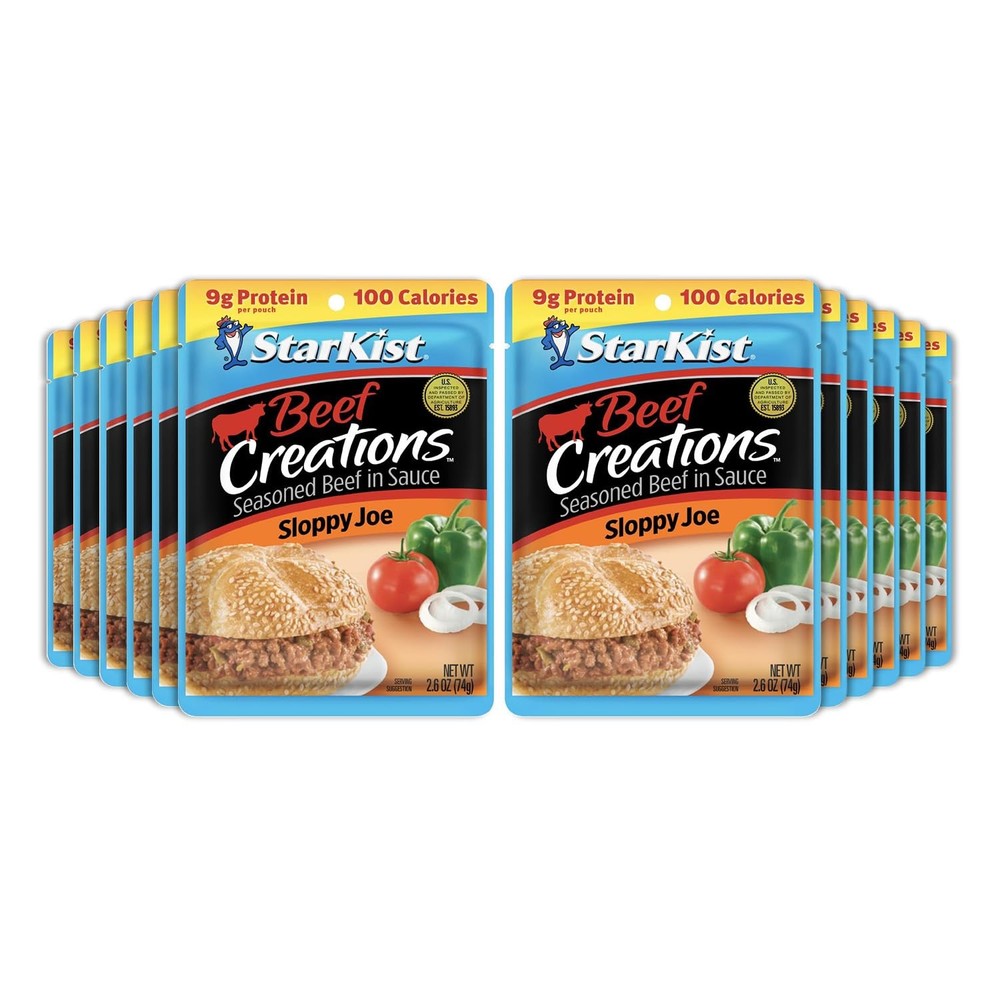 StarKist Beef Creations Sloppy Joe, 2.6 oz Pouch, 12 pack