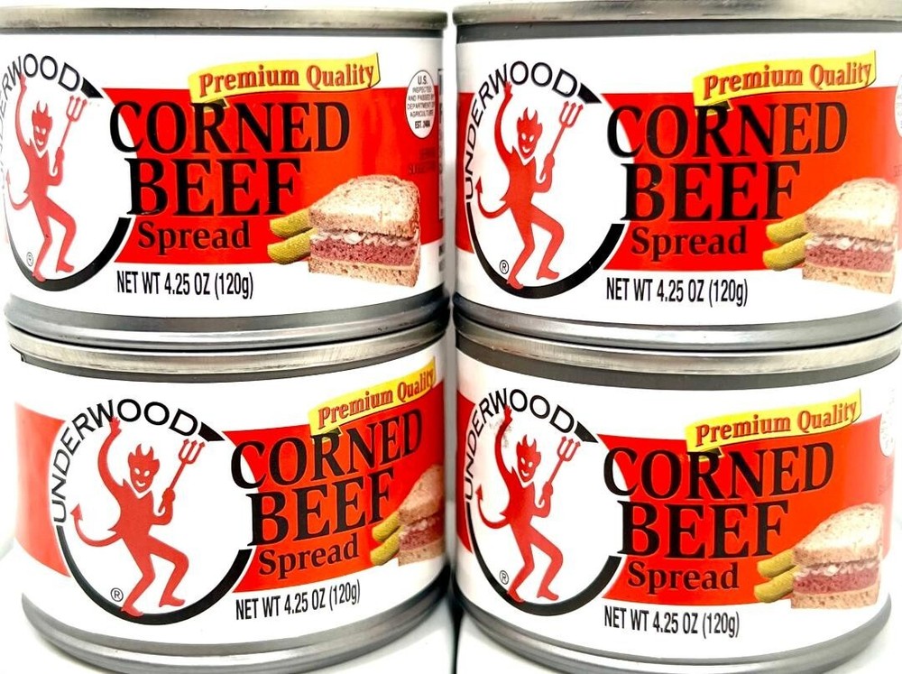 Underwood Premium Quality Corned Beef Spread 4.25 oz (Pack of 4)~Exp 3/24/2027