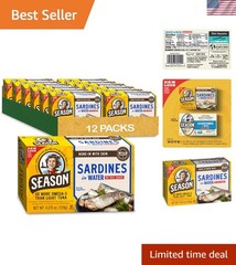 Keto-Friendly Sardines with Omega-3s – No Salt Added, 12 Cans of 4.37 Oz