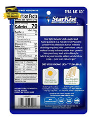 Light Tuna in Water Pouch (2.6 Oz – 1 Pack) Ready to Eat, Wild Caught, 17G Prote