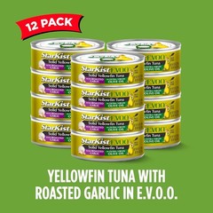 High-Protein E.V.O.O. Yellowfin Tuna – Roasted Garlic Flavor, 4.5 oz, 12 Pack