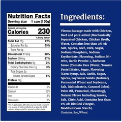 Zesty BBQ Vienna Sausages, Ready-to-Eat, 24 Pack