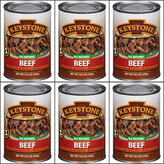 6 Canned 🇺🇸USA Made Keystone Meats Natural Beef 14.5oz Camping Food Exp 1/2029