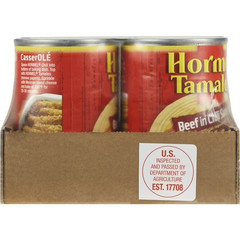 HORMEL Beef Tamales in Chili Sauce, Canned Tamales, Shelf-Stable, 15 oz Steel.