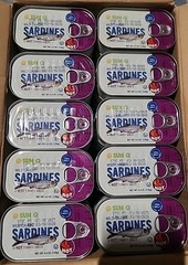 (50) SUN Q WILD CAUGHT SARDINES IN HOT TOMATO SAUCE 4.4 Oz Can 220 OZ TOTAL DEAL