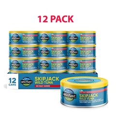 Wild Planet Skipjack Wild Tuna, No Salt Added, Canned Tuna, 5 Ounce (Pack of 12)