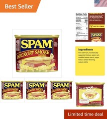 Shelf-Stable Hickory Smoke Pork, 12 Ounce Cans – Pack of 4 for Easy Meals