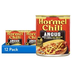 12 Pack Canned Chili No Beans Angus Beef 15oz Protein Rich Shelf Stable New