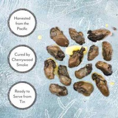 Roland Foods Premium Smoked Petite Oysters in Oil, Wild Caught, 3 Oz Tin 10-Tins