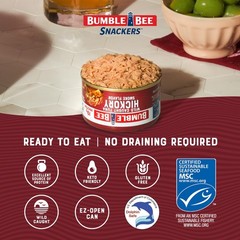 Bumble Bee Snackers Hickory Smoke Tuna, 3 oz Easy Open Can 19g Protein per …