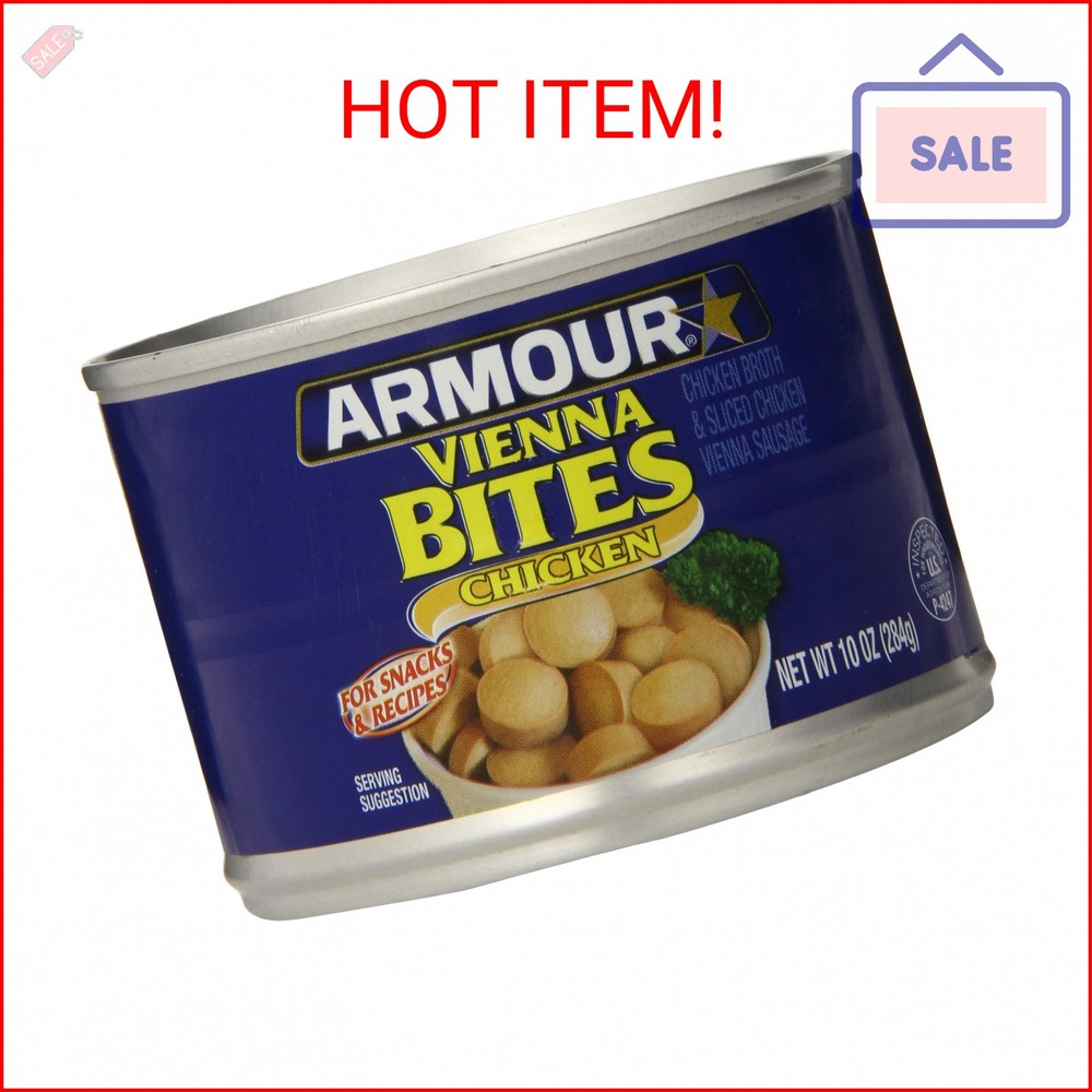 Armour Star Chicken Vienna Sausage Bites, Canned Sausage, 10 OZ (Pack of 12)