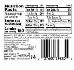 HORMEL Pepperoni, Gluten Free, Original, 6 oz Plastic Resealable Package