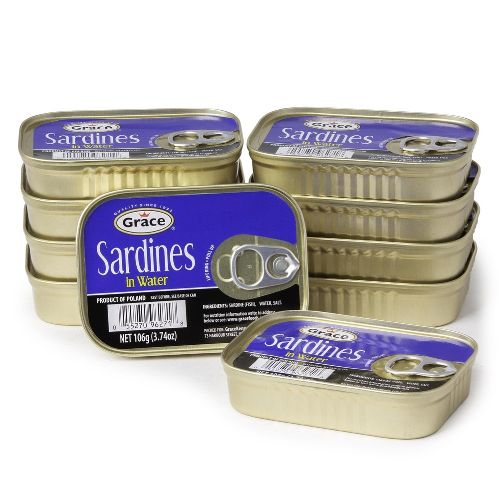 Sardines in Water – 106g 3.74oz (Pack of 10) – 14g Protein per Serving, Canne…