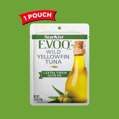 E.V.O.O. Yellowfin Tuna in Extra Virgin Olive Oil, Single Serve Pouch, 2.6 oz…
