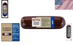 Handcrafted 8 oz. Summer Sausage – 100% Beef, Gluten Free & Smoked to Perfection