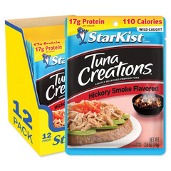 Tuna Creations Hickory Smoked, 2.6 Oz Pouch (12 Pack) Ready to Eat Wild Caught T