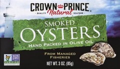 Crown Prince Natural Smoked Oysters in Olive Oil 3oz Non-GMO High Quality