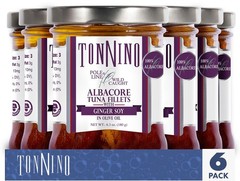 Premium Albacore Tuna Pack Of 6 High Protein Gourmet Glass Jar Seafood 6.3Oz