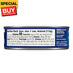 Chunk Light Tuna in Water, 5 oz (4 Pack) Canned Tuna Fish, Wild Caught, Gluten F