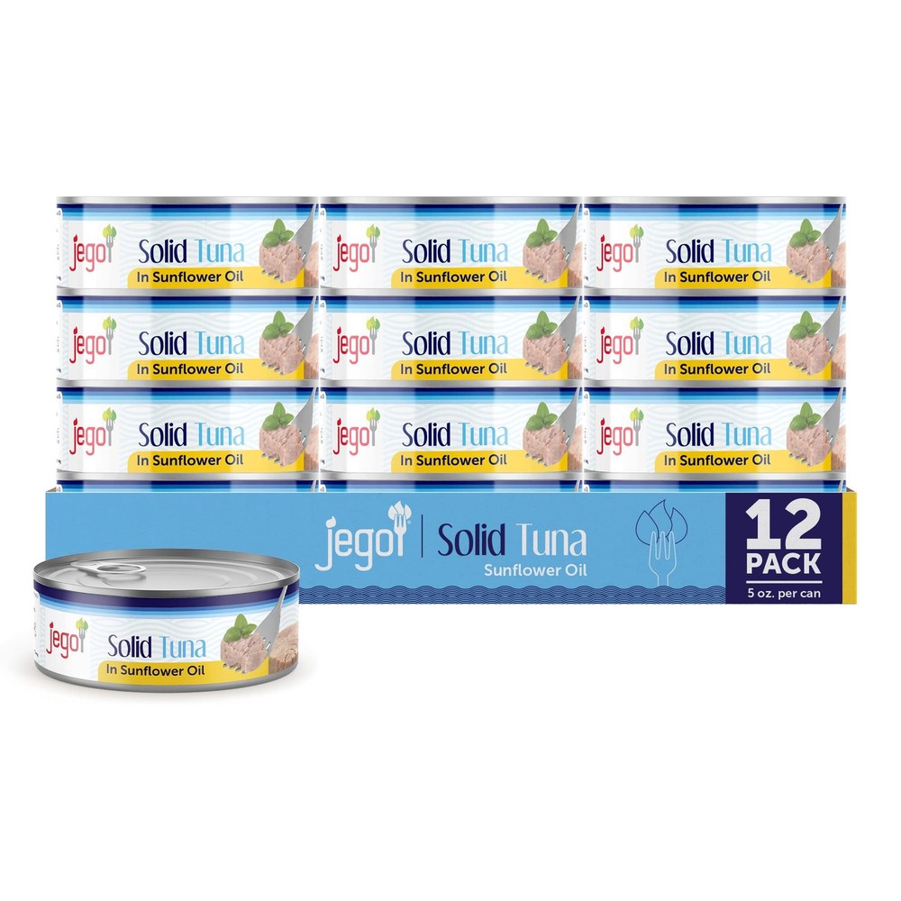 Jego Solid Tuna in Sunflower Oil | Wild Natural Catch Tuna | Keto | Low Carb | G