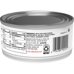 (12 Pack) Valley Fresh 100% Natural Chicken in Water – 10 oz Cans Bulk Meat Case