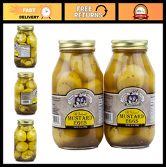 32 oz Pickled Eggs – 5 Varieties Available, Mustard Flavor (2 Jars) – Gourmet Sn