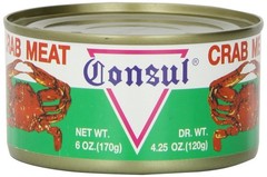 Gourmet Consul Crab Meat in Water – 6 Oz Can, Pack of 6, Gluten-Free Delicacy