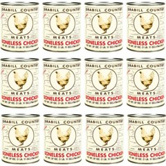 12 Pack Grabill Country Meat Boneless Chicken Cooked in Natural Juices 27 oz Can