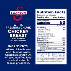 4 Pack Swanson White Chunk Chicken in Water 4.5 oz Ready to Eat