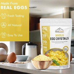 MOUNTAIN ESSENTIALS Whole Egg Crystals Pasteurized Dried Egg Powder Pouch 8 Oz