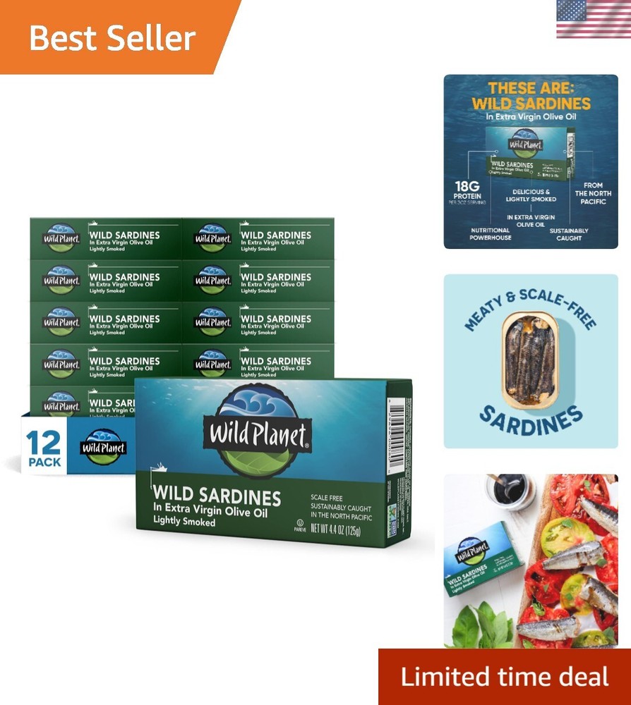 Wild Sardines in Extra Virgin Olive Oil, Lightly Smoked, Tinned Fish, Sustain…